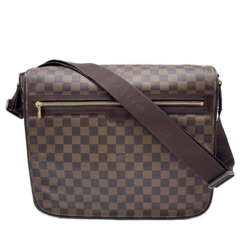 LOUIS VUITTON Damier Spencer N58021 Shoulder Bag Brown Beige Leather Men's
